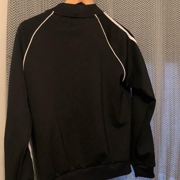 Adidas Essentials Fleece 3-Stripes Full Zip Jacket Black Small - Picture 3 of 4